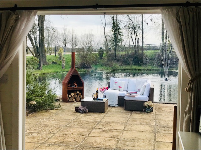 Wethele Manor - lovely lake side seating with chiminea